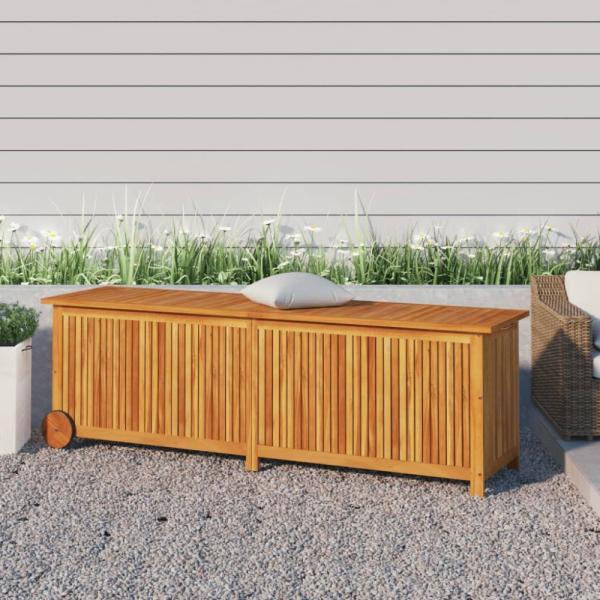 vidaXL Gartentruhe mit Rollen 150x50x58 cm Massivholz Akazie 319713