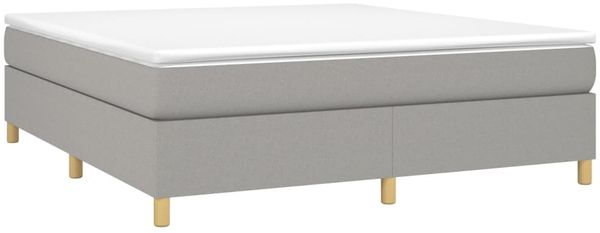 vidaXL Boxspringbett mit Matratze Hellgrau 180x200 cm Stoff, Härtegrad: H2 [3144538] Bild 3