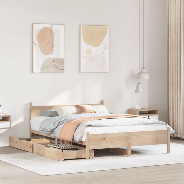vidaXL Massivholzbett ohne Matratze 120x190 cm Kiefernholz 3309788