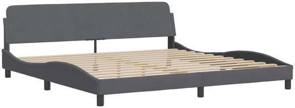 vidaXL Bett mit Matratze "Dover" Dunkelgrau 200x200 cm Samt 3208472 Bild 4