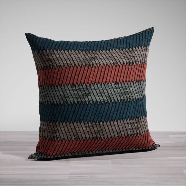 Kissen von Lysel® - rot-grau Bamako 48x48cm, synthetisches Mischgewebe Dekokissen #1W
