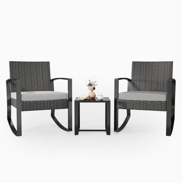 Bealife Garten-Essgruppe Balkonset Gartenlounge-Set, (3-tlg), 1 Tisch und 2 Stühle