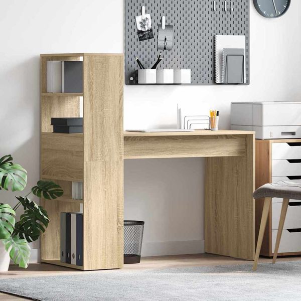 vidaXL Schreibtisch Sonoma-Eiche 113 x 54 x 120 cm Holzwerkstoff 869276
