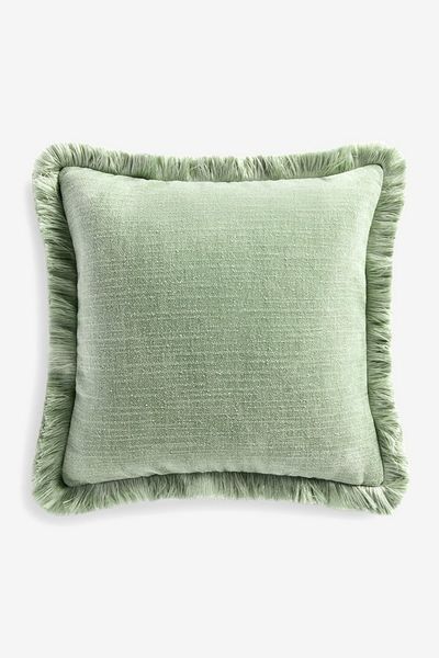 Next Dekokissen Chenille-Kissen mit Fransen 50x50 cm