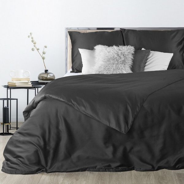 Eurofirany Bettwäsche Bettwäschegarnitur Ehebett mit Seidenglanz Makosatin Satinbaumwolle, 100% Baumwolle, 3 teilig, Baumwolle, Hochwertige Bettwäsche, klassisch, musterlos