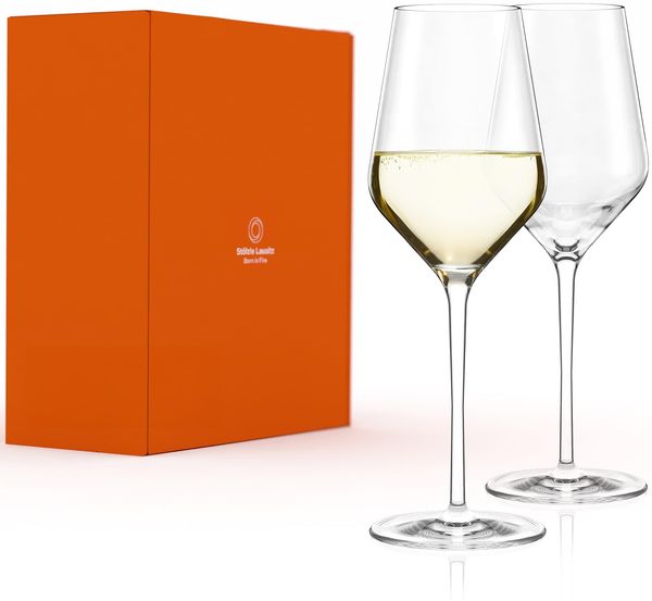 Stölzle Lausitz Weißweingläser Quatrophil 2er-Set 405 ml – Hochwertige Weingläser ideal für Weißwein & Aperitif – Eleganter Weißweinkelch aus Kristallglas – spülmaschinenfest & Made in Germany