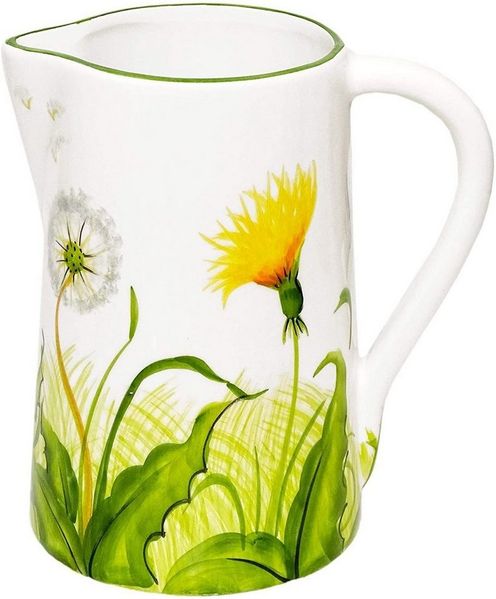 Lashuma Wasserkrug Pusteblume, (1-tlg, 19 cm (1,5 l), italienischer Krug Keramik handgemacht