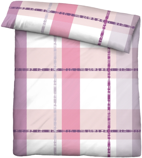 Traumhaft schlafen - Castell - Markenbettwäsche Baumwoll Renforce Bettwäsche 0040746 KARO, brombeer, 1x 155x220 cm + 1x 80x80 cm Bild 2