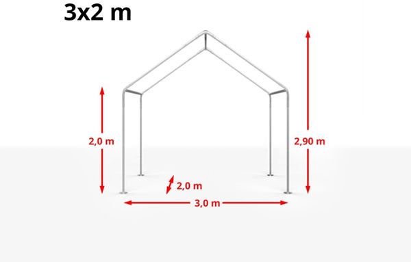 Toolport Partyzelt Pavillon, PE Plane 350 N weiß, 3x2 m Bild 5