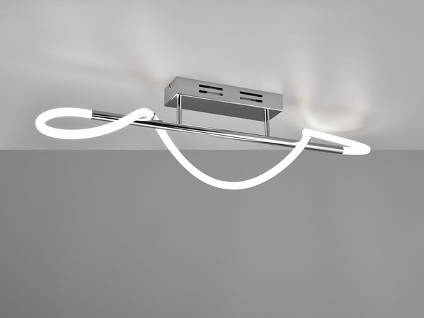 Deckenleuchte ARGOS in Chrom LED Schlauch Weiß, dimmbar, Breite 105cm