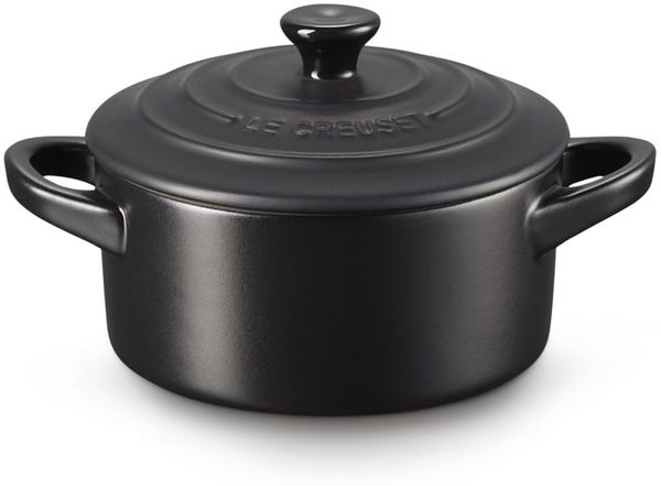 LE CREUSET Mini-Cocotte aus Steinzeug, 250 ml, 10x5 cm, Schwarz Matt, 71901100000100