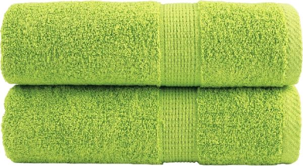 vidaXL Premium-Gästetücher SOLUND 2 Stk. Apfelgrün 30x50 cm 600 g/m² 137494