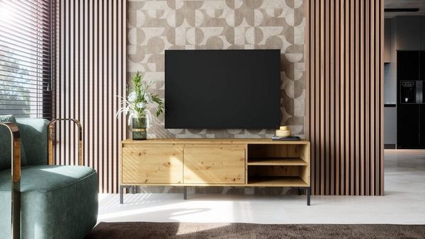 Newroom Lowboard Savage, TV Board Wildeiche Wohnzimmertisch Vintage Industrial Landhausstil