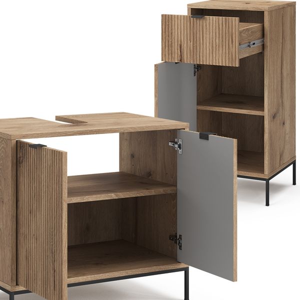 Badmöbel-Set Eliza Viking Oak 3 Teile, mit Midischrank Vicco Bild 6