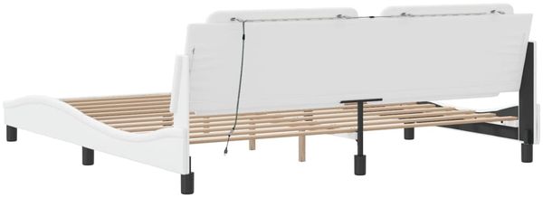 vidaXL Bettgestell mit LED ohne Matratze "Zadar" Weiß 200x200 cm 3214132 Bild 9