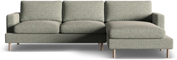 Micadoni Ecksofa Aliya 4-Sitzer Rechts Strukturierter Stoff Moßgrün Melange