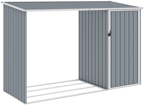 vidaXL Garten Brennholzlager Grau 245x98x159 cm Verzinkter Stahl 46294