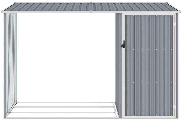 vidaXL Garten Brennholzlager Grau 245x98x159 cm Verzinkter Stahl 46294 Bild 3
