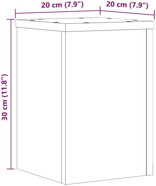 vidaXL Pflanzenständer 2 Stk. Betongrau 20x20x30 cm Holzwerkstoff 852900 Bild 10