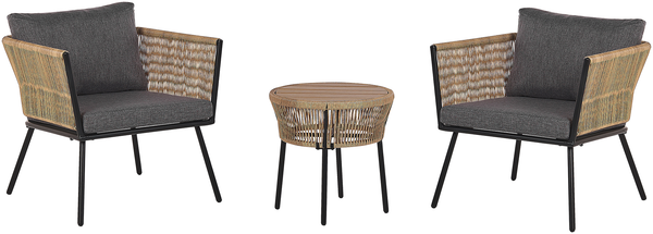 Bistro Set mit Kissen GARGANO Hellbraun