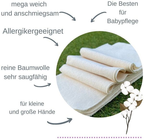 Babymajawelt Kapuzenhandtuch Baby Starter Set Pflege Erstausstattung Moltontücher Waschlappen, Babyerstausstattung Neugeborene Bad & Pflege Set - Made In EU