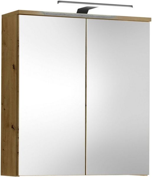 BASIC by Balculina Spiegelschrank Spice, Badezimmerschrank BxTxH 60x67x20 cm (1-St) Breite 60 cm, LED-Beleuchtung