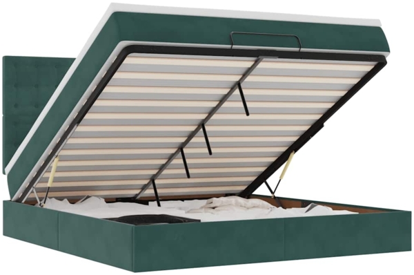 vidaXL Ottoman-Bett mit Matratzen Dunkelgrün 180x200 cm Samt 3313634