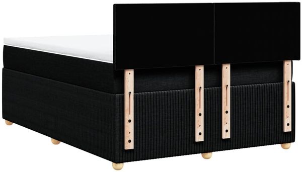 vidaXL Boxspringbett mit Matratze Schwarz 140x200 cm Stoff 3287474 Bild 6