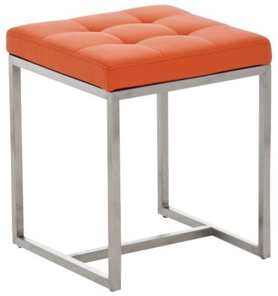 Sitzhocker - BRIT 2 - Hocker Sessel Kunstleder Orange 40x40cm