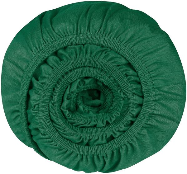 Schiesser 'Flexi' Spannbettlaken mit Gummizug, Jersey / Elasthan, Dunkelgrün, 180x200 cm