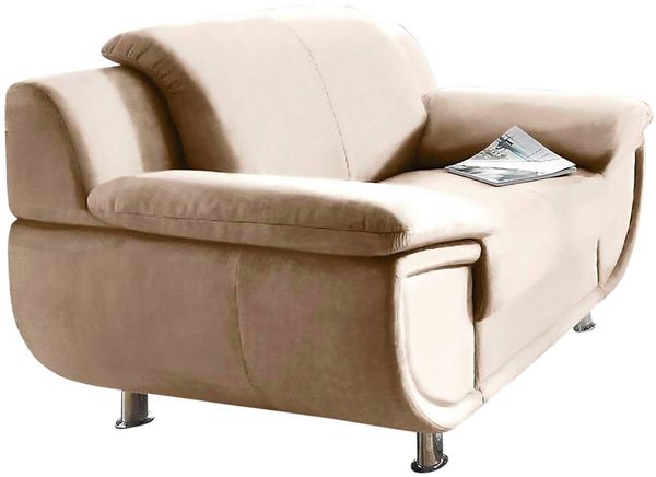 TRENDMANUFAKTUR Sessel Rondo, Breite 121 cm, breite Armlehnen, Füße chromfarben, Big-Sessel wahlweise mit Federkern, bequem