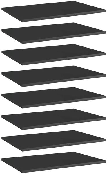 vidaXL Bücherregal-Bretter 8 Stk. Hochglanz-Schwarz 60x40x1,5 cm 805263
