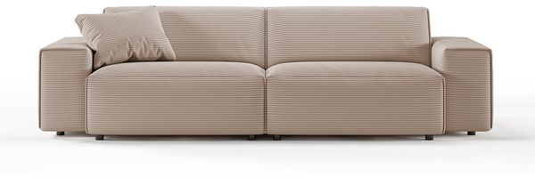 KAWOLA Sofa RANI 3-Sitzer Cord taupe 71 x 101 x 256 cm