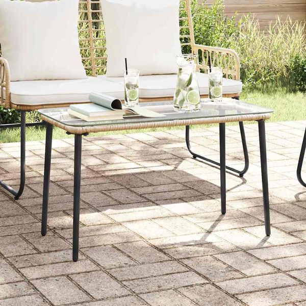 vidaXL Gartentisch Natur 80 x 40 x 45 cm Poly-Rattan 42010365