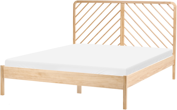 Bett mit Lattenrost Kiefernholz SEPHOS 160x200 cm Hellbraun
