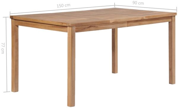 vidaXL Gartentisch 150x90x77 cm Massivholz Teak 44997 Bild 6