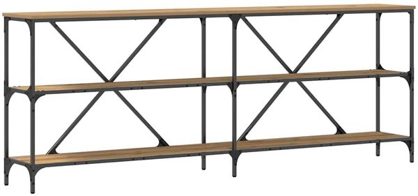 Konsolentisch, Beistelltisch, Konsole mit Regal Kunsthandwerk Eiche 200 x 30 x 75 cm