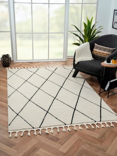 Myflair Möbel & Accessoires Hochflor-Teppich Moroccan Diamond, rechteckig, Höhe: 24 mm, modern, marokkanisches Design, Rauten Muster, weich durch Hochflor