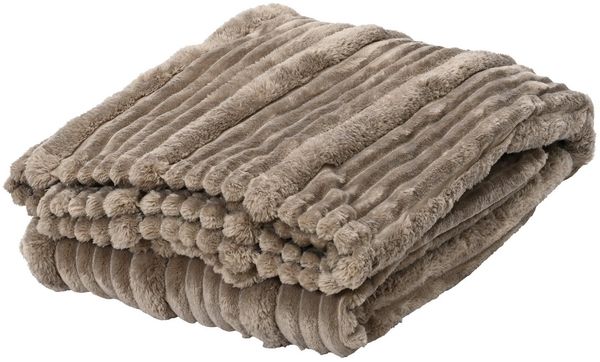 Wohndecke, Kaemingk, Kuscheldecke Fleecedecke 130x170 cm Taupe