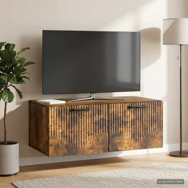 vidaXL Wandmontierter TV-Schrank Geräucherte Eiche 78,5 x 41 x 30 cm 899030