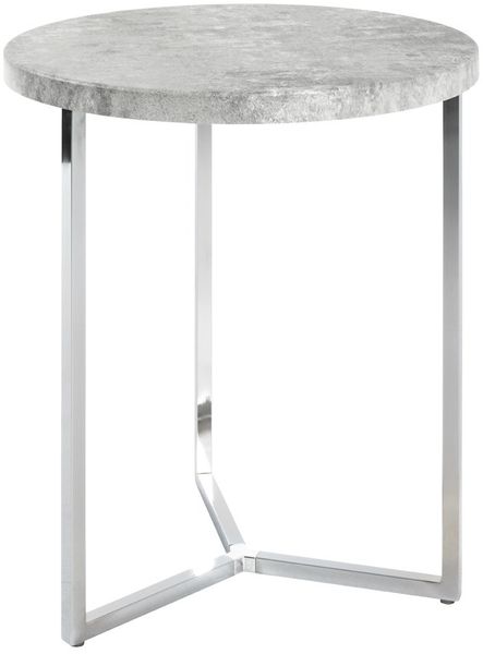 HAKU Möbel Beistelltisch, MDF, chrom-betonoptik, Ø 45 x H 54 cm
