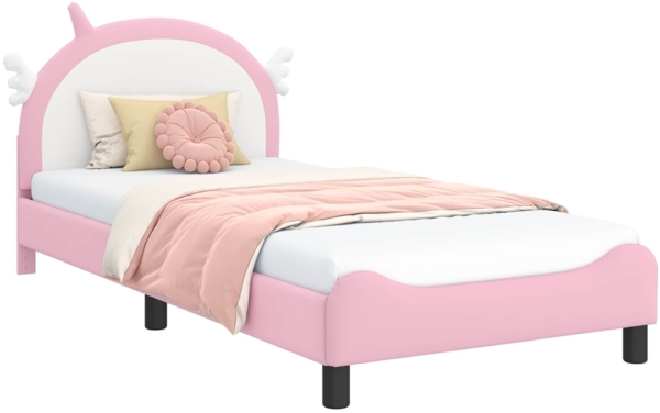 vidaXL Kinderbettgestell mit Kopfteil mit Kopfteil Rosa 80 x 200 cm PU 42011231