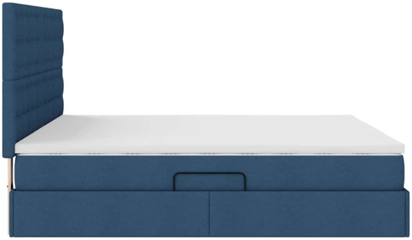 vidaXL Aufbewahrungsbett mit Matratze Blau 160x200 cm Kunstleder 3371921 Bild 9