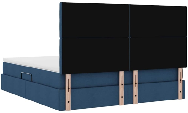 vidaXL Aufbewahrungsbett mit Matratze Blau 160x200 cm Kunstleder 3371921 Bild 10