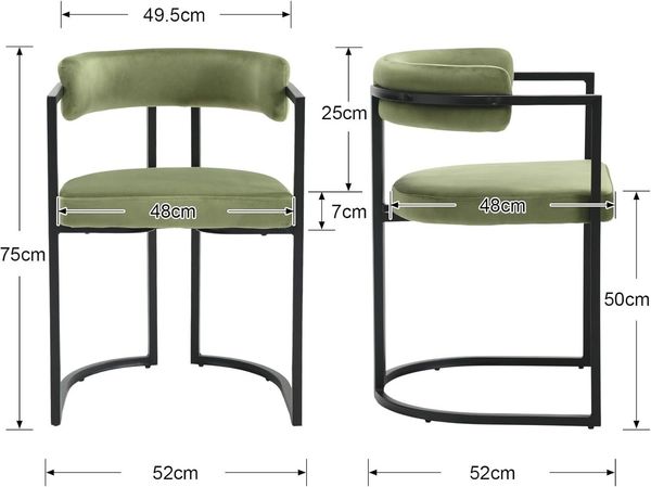 WAHSON OFFICE CHAIRS Esszimmerstuhl 2/4er Set Samt/Kunstleder/Kunstfell-Eckstühle, schwarze Metallbeine (2 St)