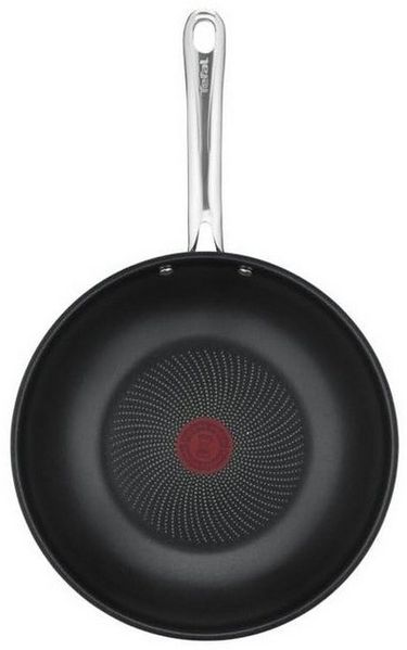Tefal Wok Infinite 28 cm, Edelstahl 18/10, Edelstahl, 28 cm Ø, Induktion, Edelstahl Griff, Temperaturindikator
