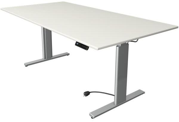 Kerkmann Schreibtisch Sitz-Stehtisch Move 3 silber 200x100x74-120cm elektr. höhenverstellbar weiß