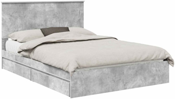 vidaXL Aufbewahrungsbett Beton Grau 150 x 200 cm Holzwerkstoff 3409541