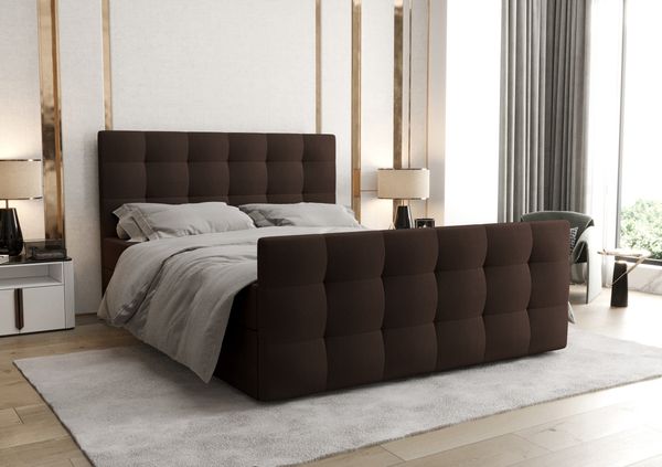 AX LIVING Boxspringbett 180x200 mit Bettkasten Orchido Braun – Komfort & Eleganz