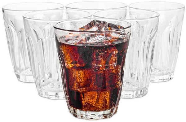 KONZEPT Gläser-Set Wassergläser Stapelbar 200 ml, Trinkgläser, 6-tlg, Set 6 tlg, Trinkgläser ideal für Wasser, Saft, Coctails, Milch, Kaffee